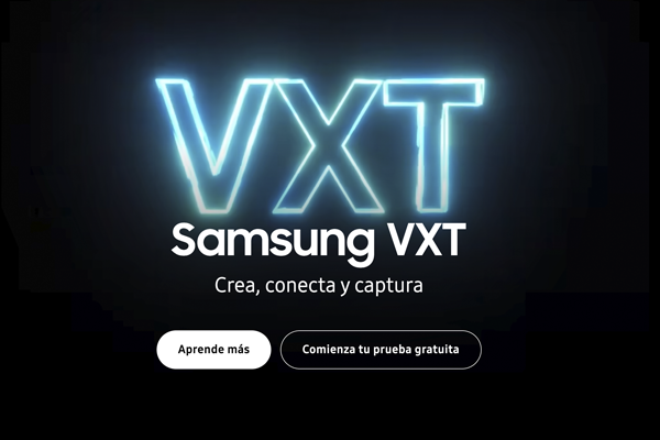 Panel de Samsung VXT con plantillas para crear contenido de pantallas